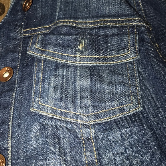 Blue Denim Semi Cropped Jacket - Picture 4 of 5